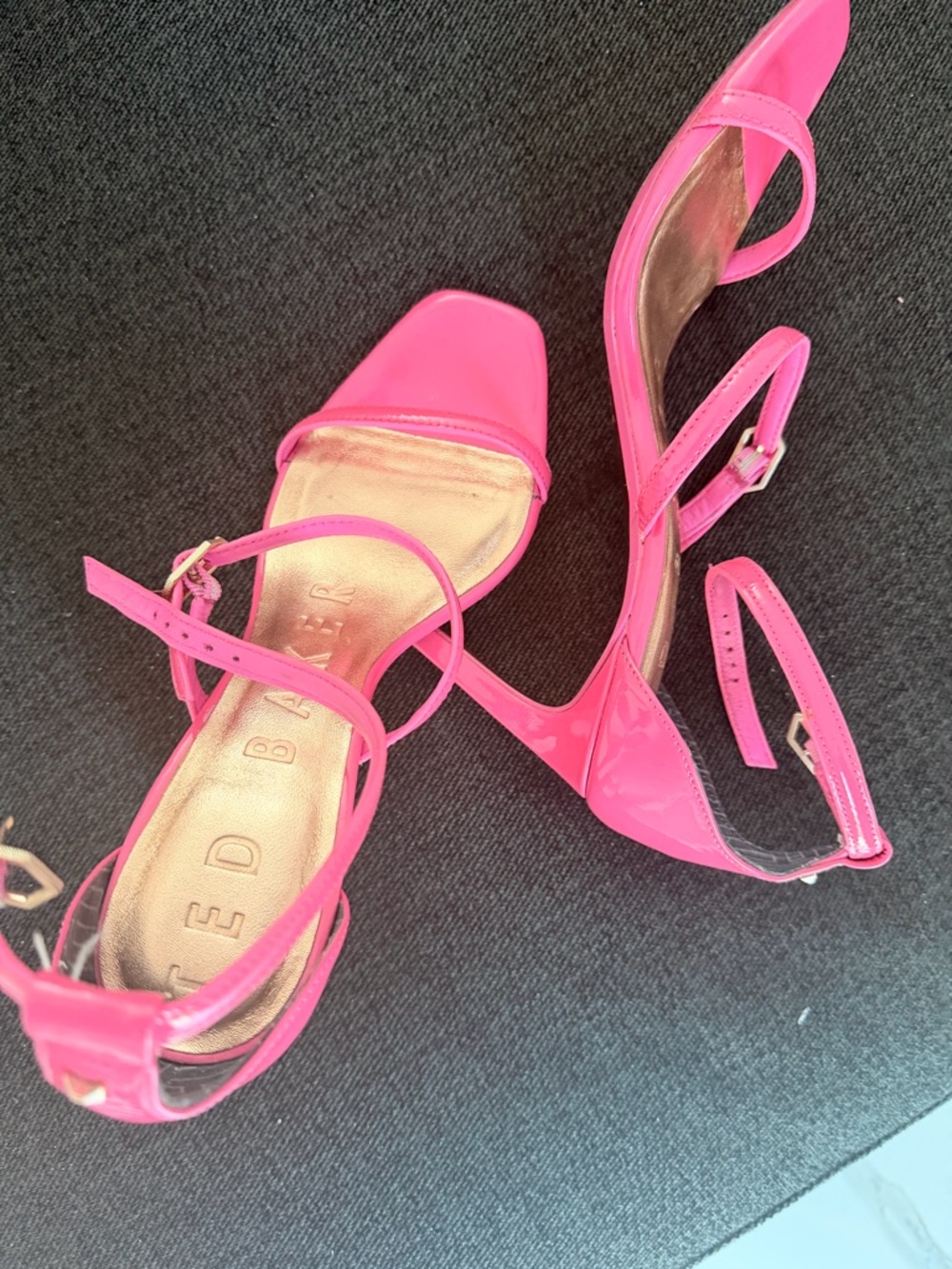 Ted Baker Hot Pink Patent Strappy Heels
